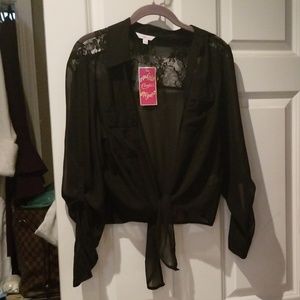 Candies sheer tie top